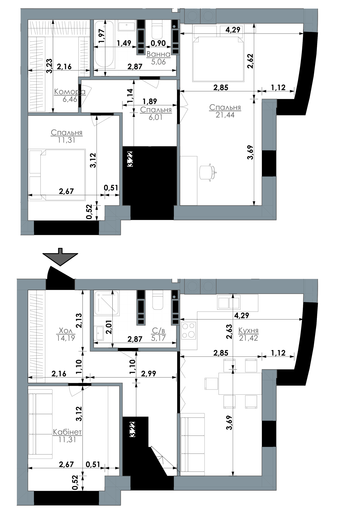 Дворівнева 102.37 м² в ЖК Bavaria City від 12 000 грн/м², с. Крюківщина