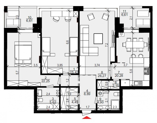 3-комнатная 126.83 м² в ЖК Хвиля Lux от 23 500 грн/м², пгт Брюховичи