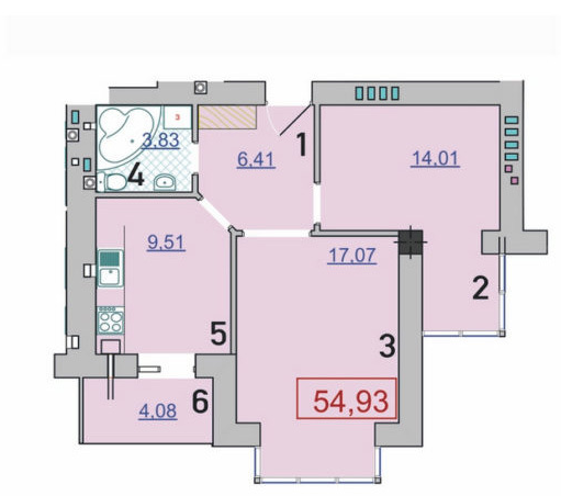 2-комнатная 54.93 м² в ЖК Квартал Левада от 11 500 грн/м², Ивано-Франковск