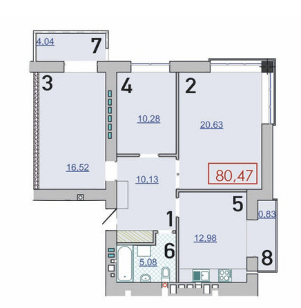 3-комнатная 80.47 м² в ЖК Квартал Левада от 11 500 грн/м², Ивано-Франковск