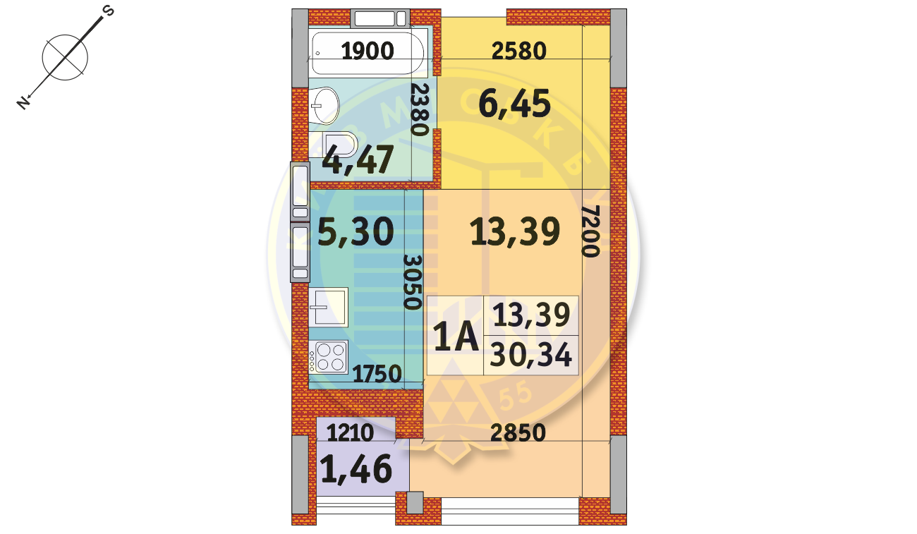 1-комнатная 30.34 м² в Апарт-комплекс в Пуще-Водице от 22 809 грн/м², Киев