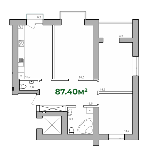 3-кімнатна 87.4 м² в ЖК Містечко Липки від 16 000 грн/м², Івано-Франківськ