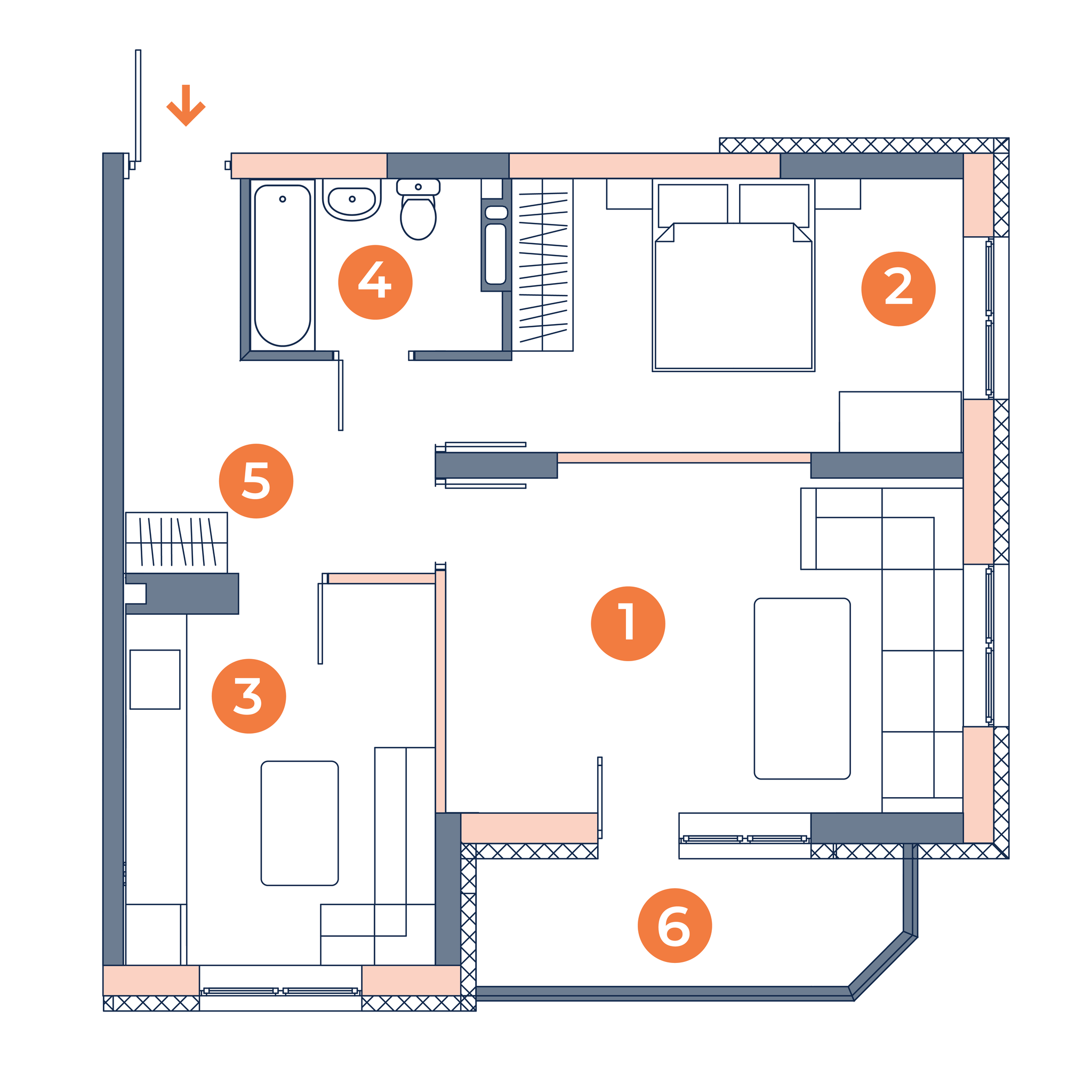 2-кімнатна 53.42 м² в ЖК Orange City від 23 600 грн/м², Київ