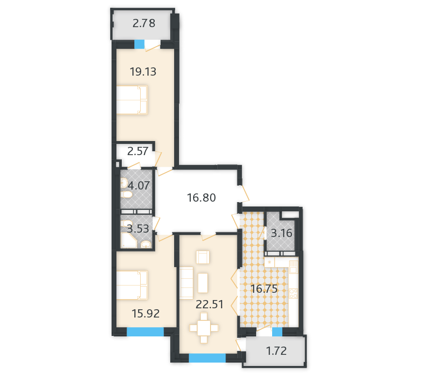 3-кімнатна 108.94 м² в КБ LA MANCHE від 63 600 грн/м², Київ