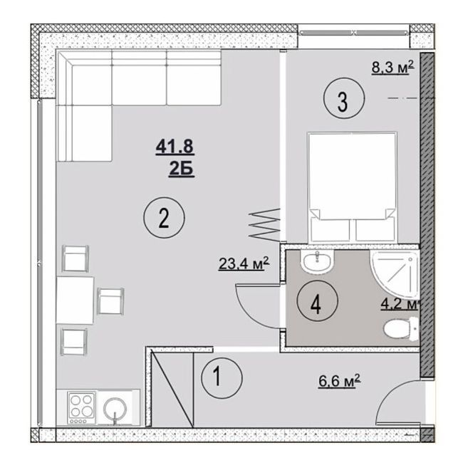 2-комнатная 41.8 м² в Апарт-готель Premier Resort от 101 250 грн/м², с. Поляница