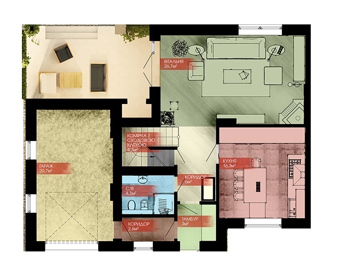 Дуплекс 144.4 м² в КМ Вишня від забудовника, с. Зубра