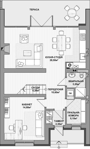 Таунхаус 145 м² в Таунхаусы DreamVille от 16 621 грн/м², с. Солонка