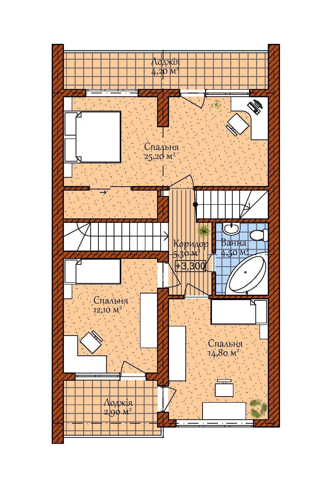 Таунхаус 142.8 м² в Таунхаус Озерный край от застройщика, г. Винники