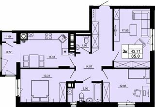 3-комнатная 85 м² в ЖК Новый от 19 250 грн/м², Львов