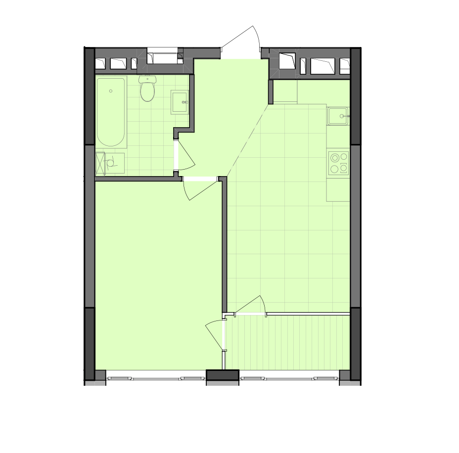 1-кімнатна 45.29 м² в ЖК Dibrova Park від 17 750 грн/м², Київ