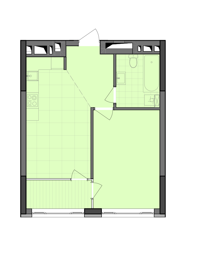 1-кімнатна 45.25 м² в ЖК Dibrova Park від 17 750 грн/м², Київ