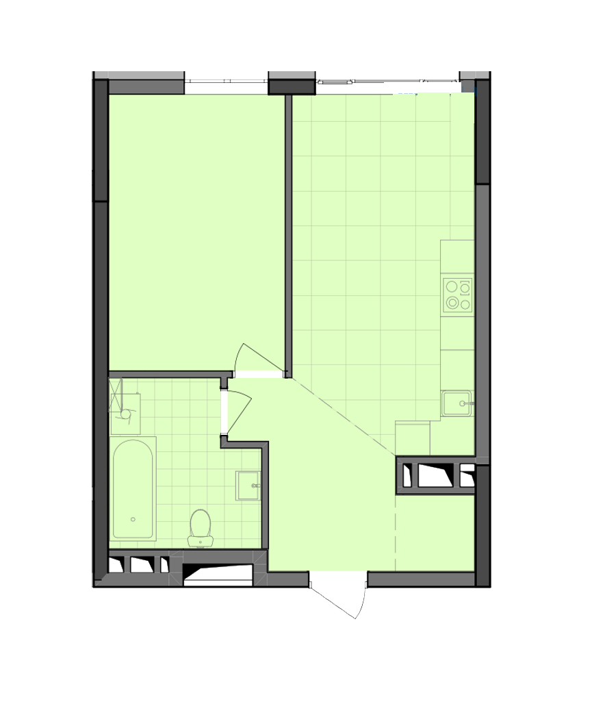 1-комнатная 48.75 м² в ЖК Dibrova Park от 17 750 грн/м², Киев