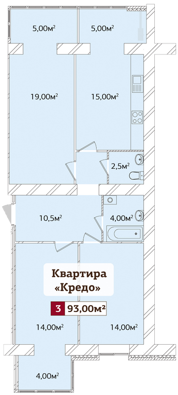3-комнатная 93 м² в ЖК Корона Дубово от 13 000 грн/м², Хмельницкий