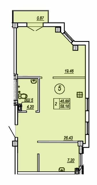 2-комнатная 58.16 м² в ЖК Apart Royal от 24 300 грн/м², Одесса