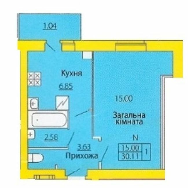 1-комнатная 30.11 м² в ЖК на ул. Заводская, 1Г от 6 000 грн/м², г. Деражня