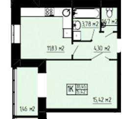 1-кімнатна 35.46 м² в ЖК Амстердам від 9 200 грн/м², Хмельницький