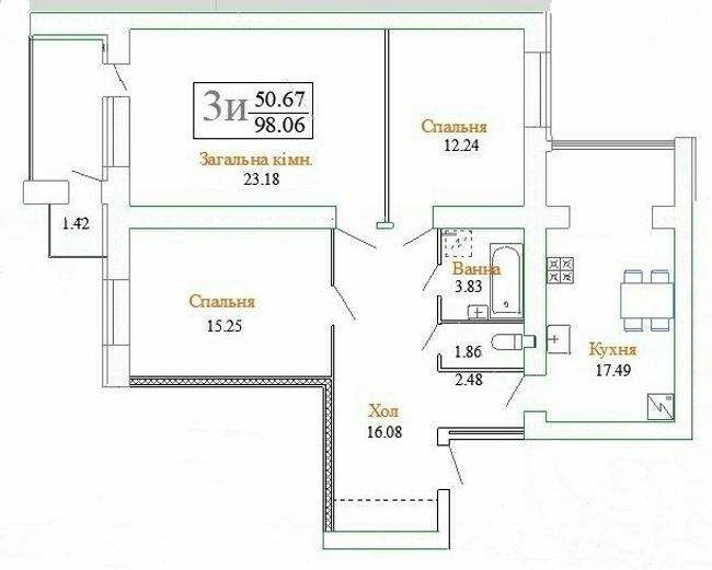 3-кімнатна 98.06 м² в ЖК на вул. Плоска, 23/1 від 18 500 грн/м², Хмельницький