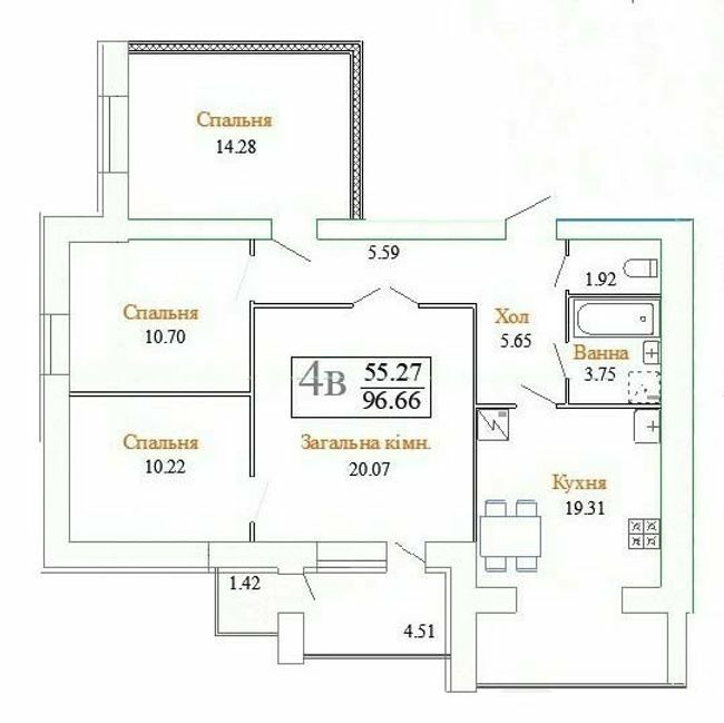 4-комнатная 96.66 м² в ЖК на ул. Плоская, 23/1 от 18 500 грн/м², Хмельницкий