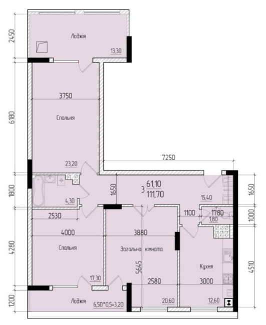 3-кімнатна 111.7 м² в ЖК Comfort Hall від 16 500 грн/м², Чернівці