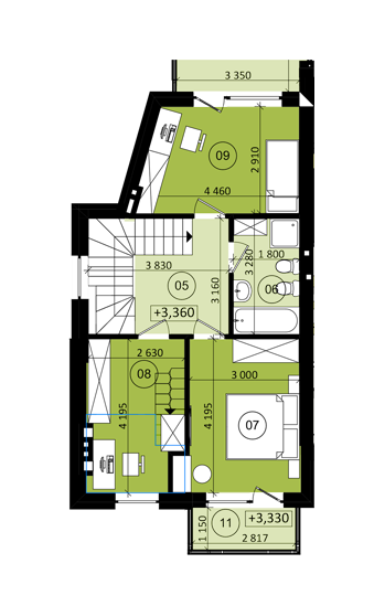 Таунхаус 106.21 м² в КП Палитра от застройщика, с. Лапаевка