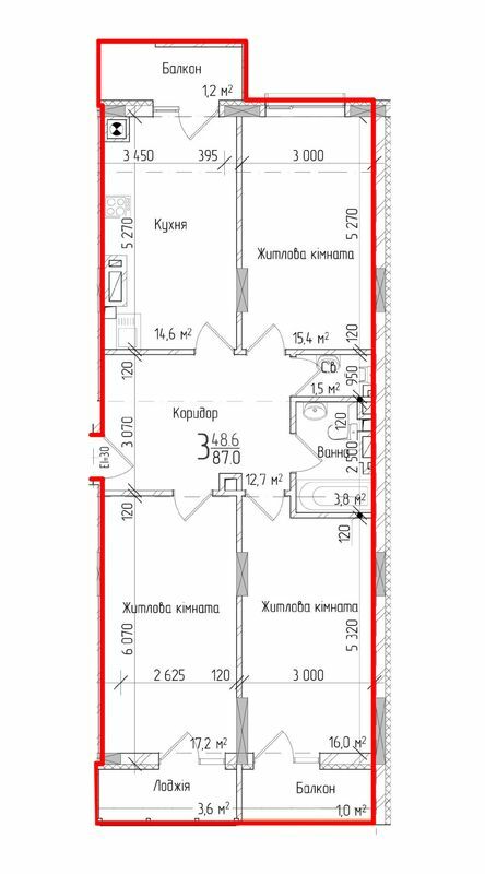 3-комнатная 87 м² в ЖК KromaxBud от 24 050 грн/м², Черновцы