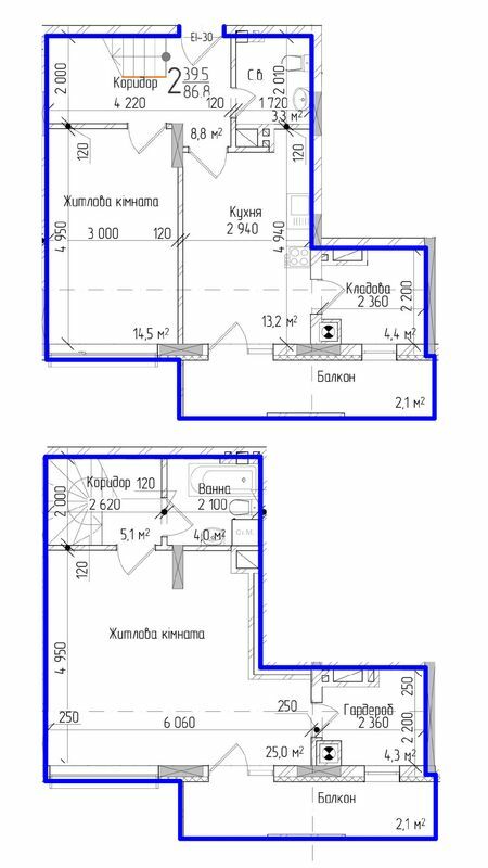 2-комнатная 86.8 м² в ЖК KromaxBud от 17 050 грн/м², Черновцы