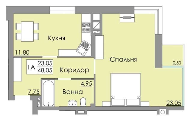 1-кімнатна 48.05 м² в ЖК Панда від 19 800 грн/м², Чернівці