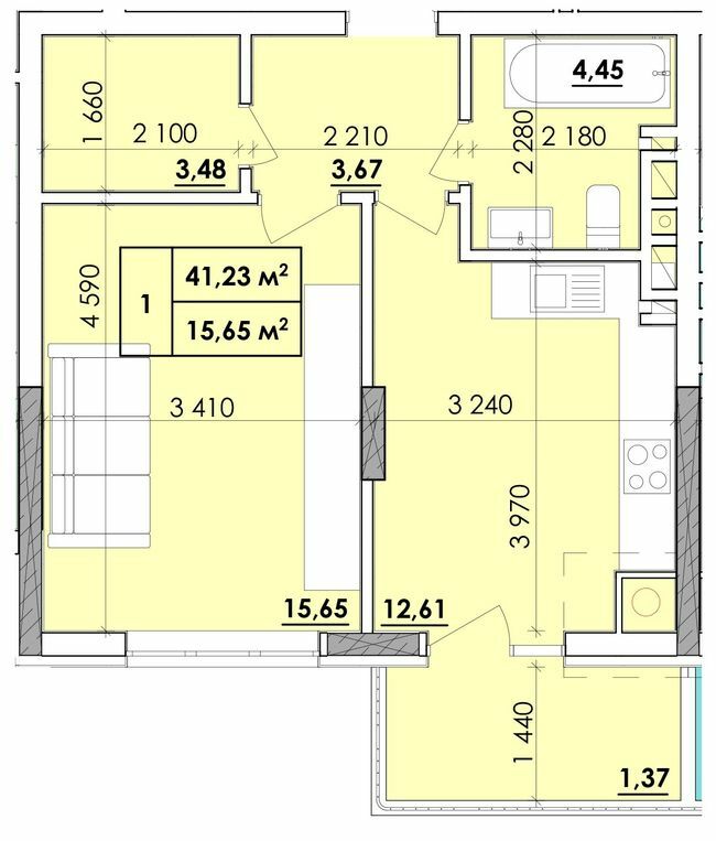 1-кімнатна 41.23 м² в ЖК Віденський Квартал від 18 200 грн/м², Чернівці