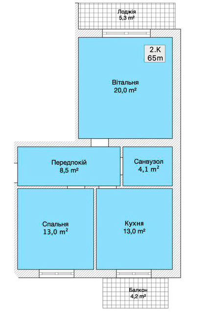 2-комнатная 65 м² в ЖК на ул. Ляли Ратушной, 110 от 21 000 грн/м², Винница