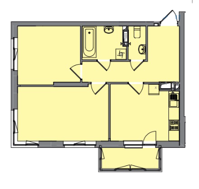 2-комнатная 64.27 м² в ЖК Традиция от 25 119 грн/м², Киев
