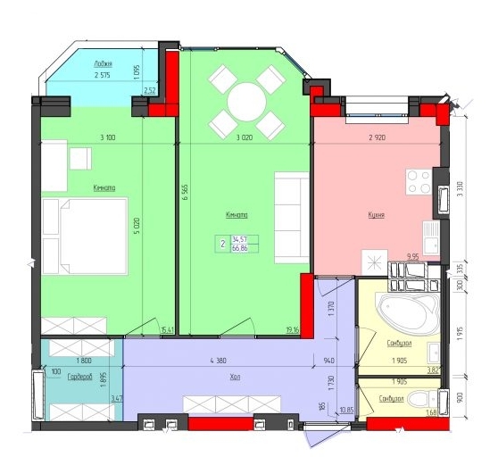 2-кімнатна 66.86 м² в ЖК Мистецькі Ворота від 19 500 грн/м², Житомир