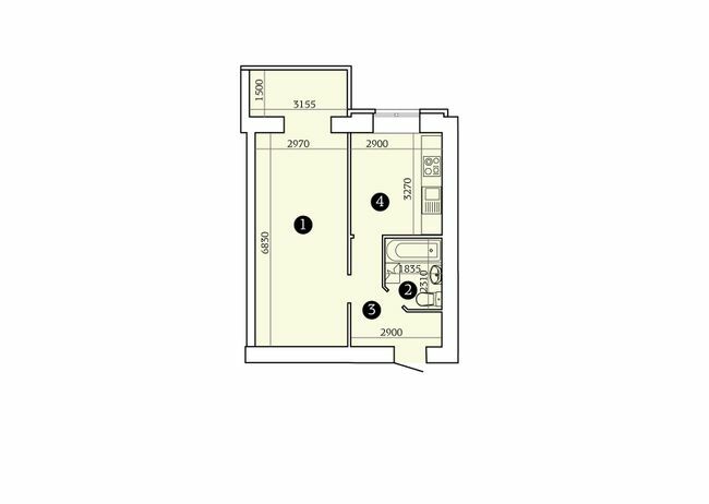 1-комнатная 45.12 м² в ЖК Александровский 2 от 16 800 грн/м², Запорожье