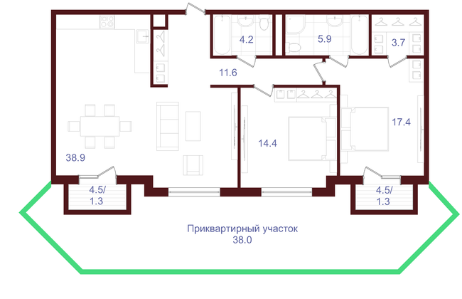 3-комнатная 98.9 м² в ЖК Корона Ренессанса от 23 100 грн/м², Запорожье