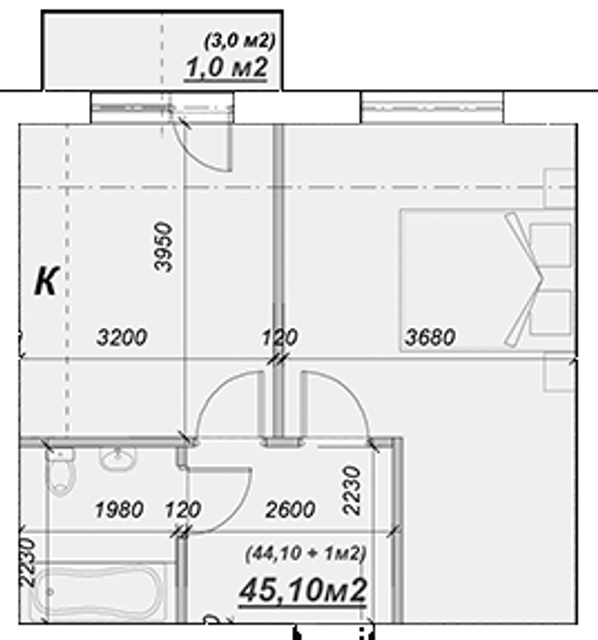 1-кімнатна 36.49 м² в ЖК Arena Village від 34 700 грн/м², с. Поляна