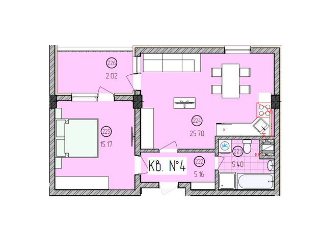 1-комнатная 53.45 м² в ЖК Закарпатский от застройщика, Ужгород