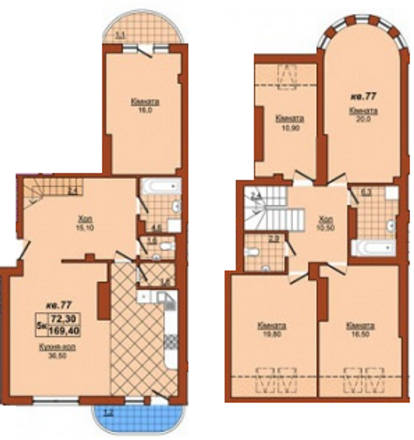 5+ комнат 169.4 м² в ЖК Новая Рафанда от 11 050 грн/м², Ужгород