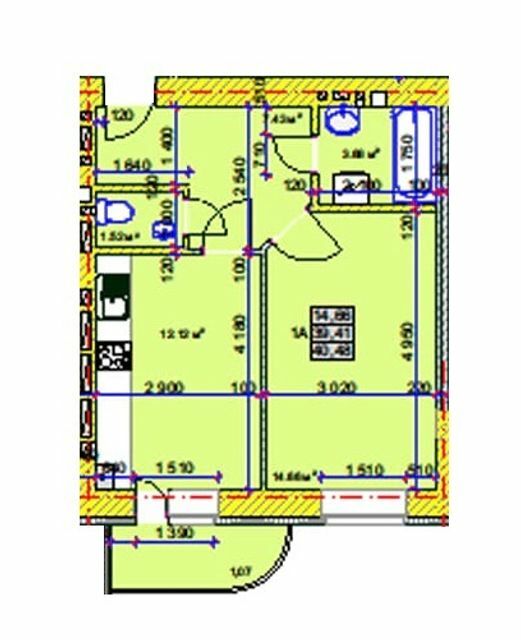 1-кімнатна 40.48 м² в ЖК на вул. Стрілецька, 1 від 10 000 грн/м², Чернігів