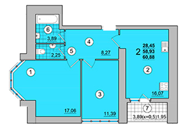 2-комнатная 60.88 м² в ЖК на Масанах от 10 900 грн/м², Чернигов