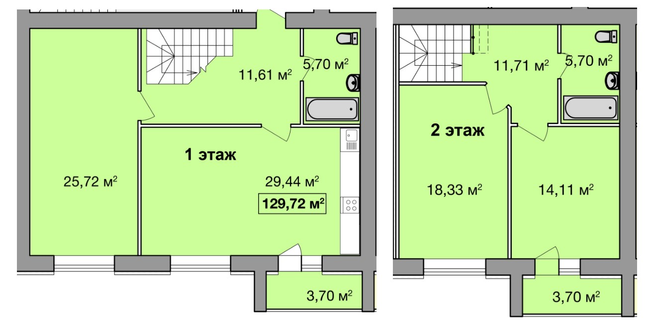 3-комнатная 129.72 м² в ЖК Второй Парковый от 10 300 грн/м², Черкассы