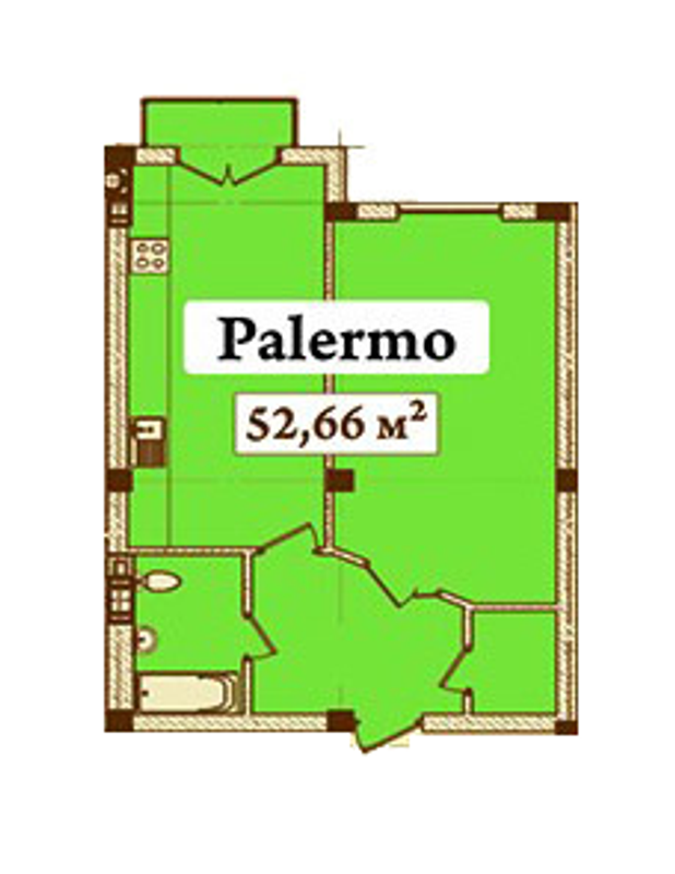 1-комнатная 52.66 м² в ЖК Перлина Умані от 17 150 грн/м², г. Умань