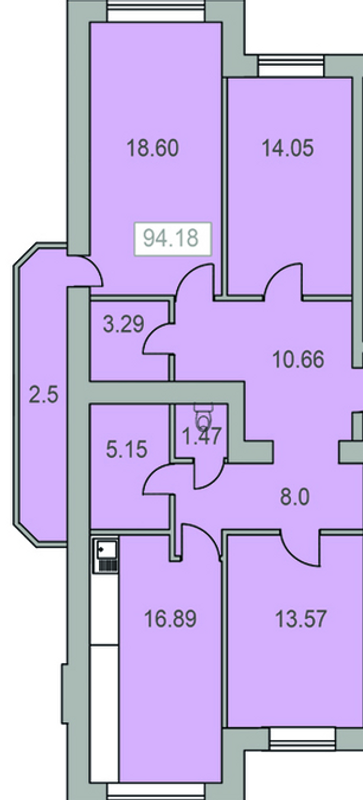 3-комнатная 94.18 м² в ЖК Новий Парковий от 10 850 грн/м², Черкассы