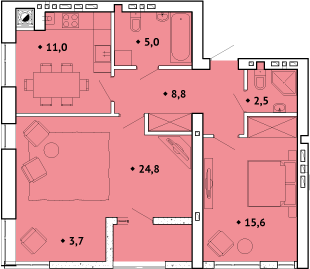 2-кімнатна 70 м² в ЖК Spectrum від забудовника, Рівне