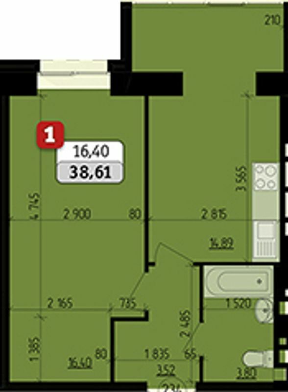 1-кімнатна 38.61 м² в ЖК Ріверсайд від забудовника, Рівне