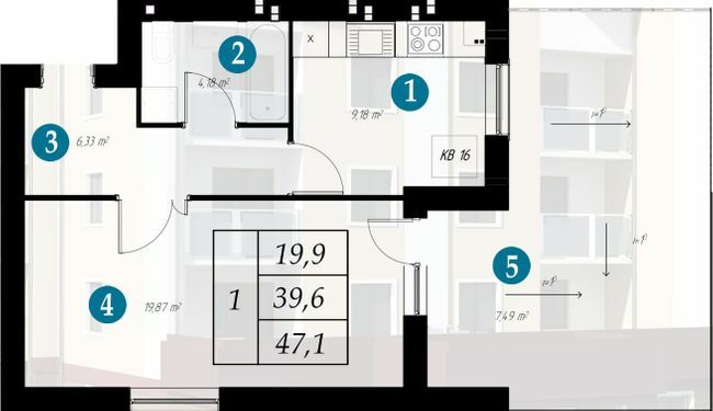 1-комнатная 47.1 м² в ЖК Дубенской Маеток от 9 500 грн/м², г. Дубно