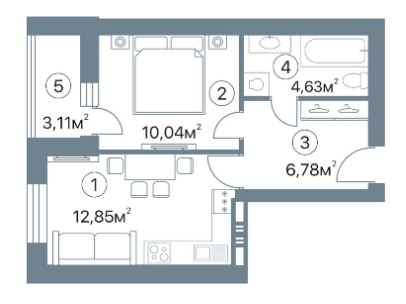 1-кімнатна 37.41 м² в ЖК Оскар від 32 000 грн/м², Полтава