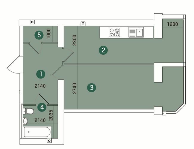 1-кімнатна 50.25 м² в ЖК Зарічний від 12 900 грн/м², Суми