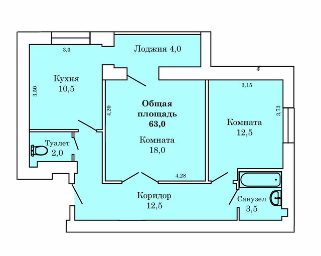 2-кімнатна 63 м² в ЖК Північна Зірка від забудовника, Миколаїв