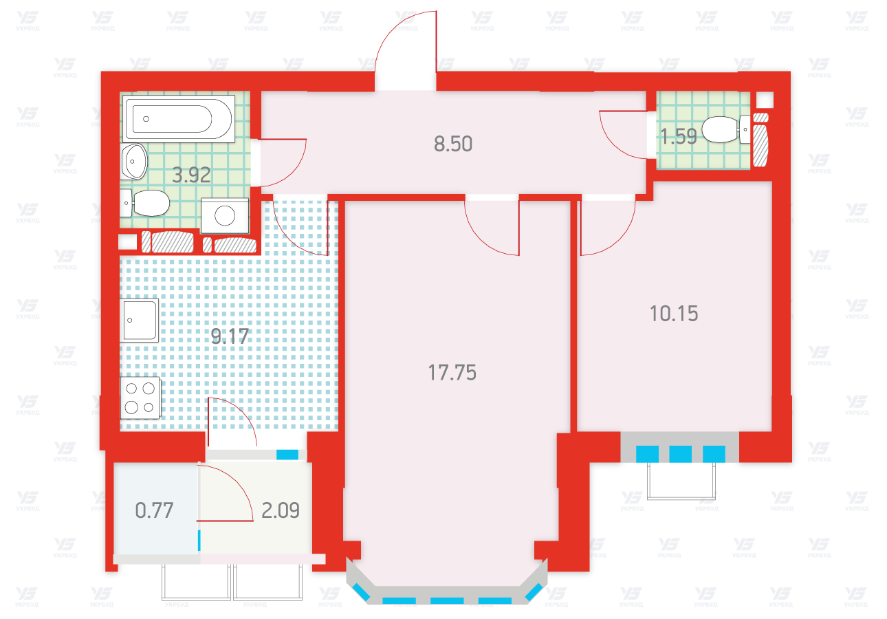 2-кімнатна 53.94 м² в ЖК Чарівне Місто від 21 550 грн/м², Київ