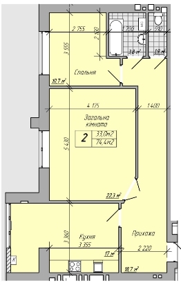 2-кімнатна 74.4 м² в ЖК на вул. Нагірна, 6 від 12 000 грн/м², м. Кременчук