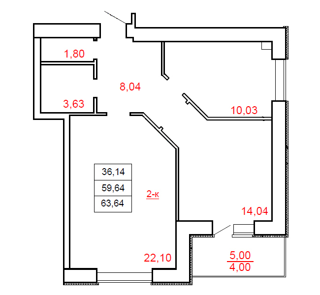 2-кімнатна 63.64 м² в ЖК Острів від 13 000 грн/м², м. Миргород